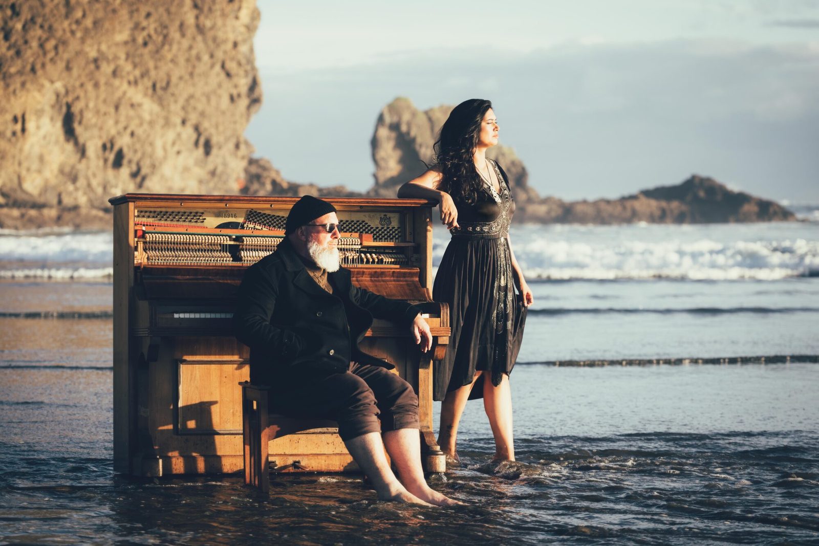 Goldsmith Baynes — beach piano at sunset